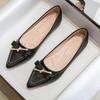 Women's Flat Shoes Beige Pointed Toe with Bow Office Ladies Footwear 2025 New Offers Walking Y2k Fashion Designer Luxury Trends