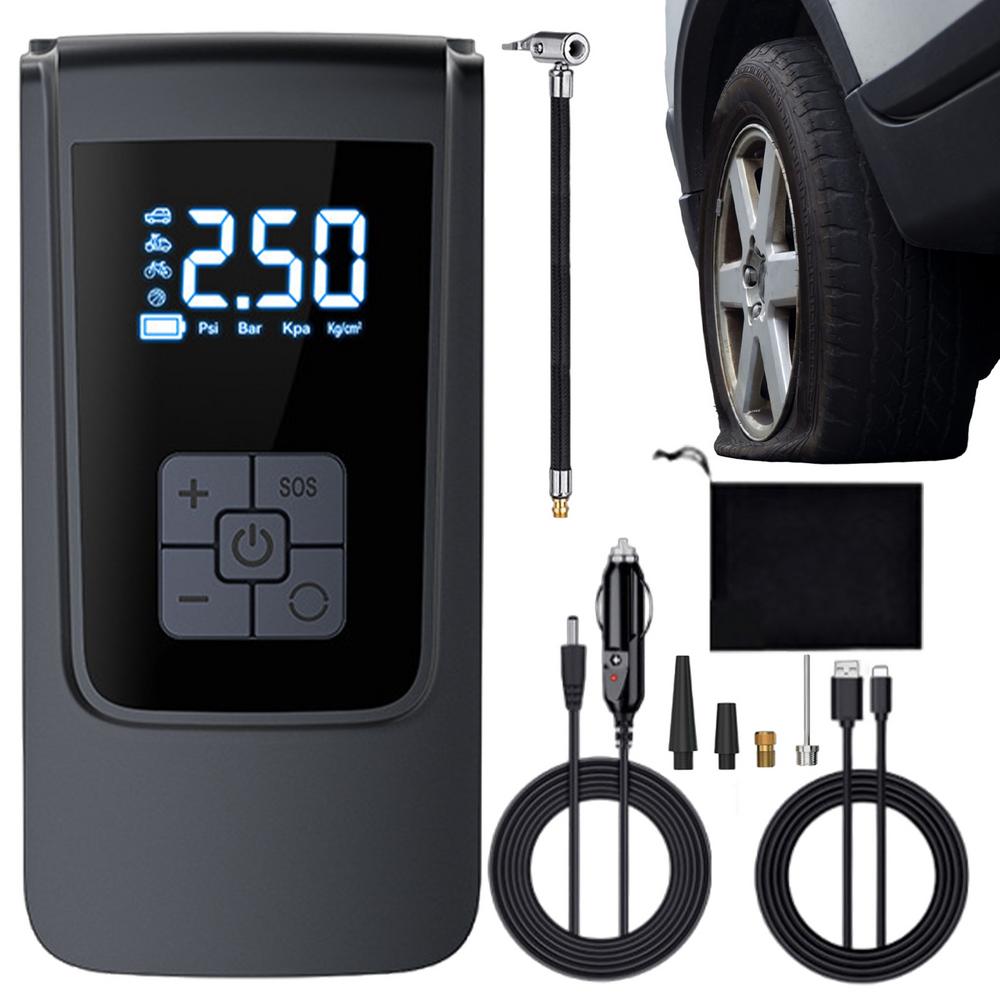 Air Compressor For Car Electric Portable Smart Detection Air Pump Long Battery Life Tire Pump Air Compressor With LED Light For