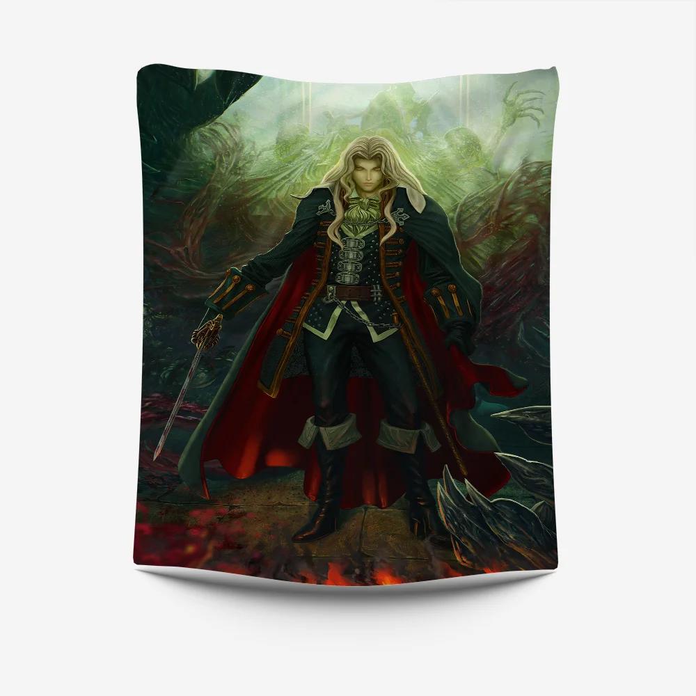 Dark Fantasy Warrior Tapestry  Intricate Mythical Design Perfect for Game Room or Man Cave Decor Large Wall Hanging Artwork