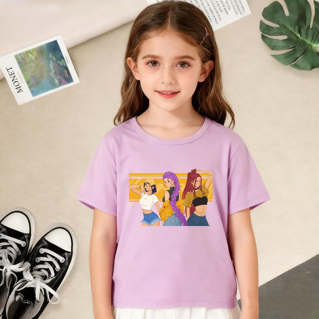 T-Shirts Girls Children's Girl Cartoon Printed Casual T-Shirt T Fashion Comfortable Short Sleeve Children's Clothing Top