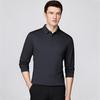 FIRS Men's Wool Blend Long Sleeve Business Polo Shirt