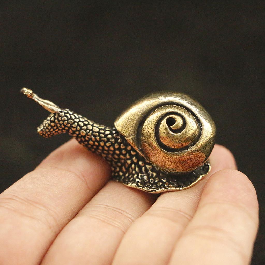 Snail Solid Brass Ornaments Tea Pet Vintage Copper Simulation Toy Decorations