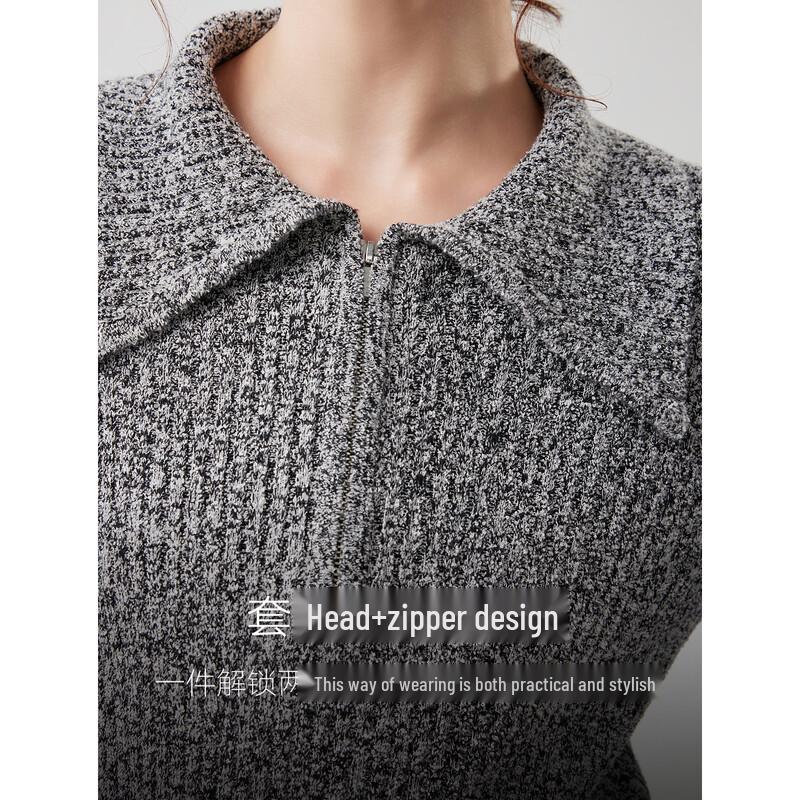 ELLE Women's Patchwork Turtleneck Sweater