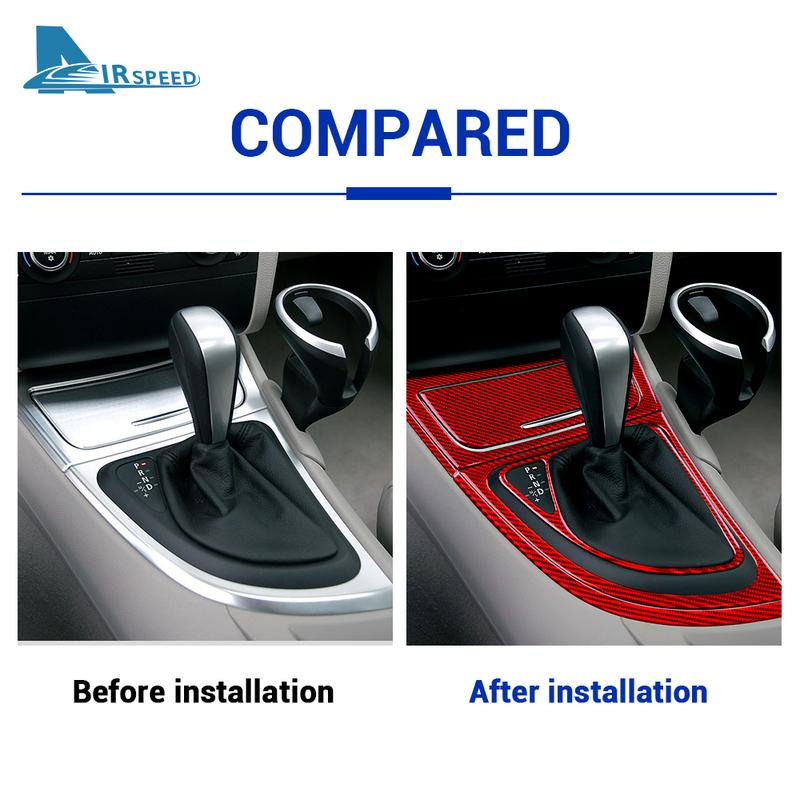 For BMW 1 Series E82 E88 2008-2013 Accessories Carbon Fiber Car Gear Shift Panel Side Strip Storage Box Frame Sticker