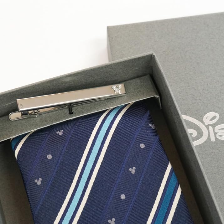 Tie Mickey Mouse Tie Tie Bar Set DN917280 Navy x Blue Necktie Tie Pin Present [Disney] & & Wa-08