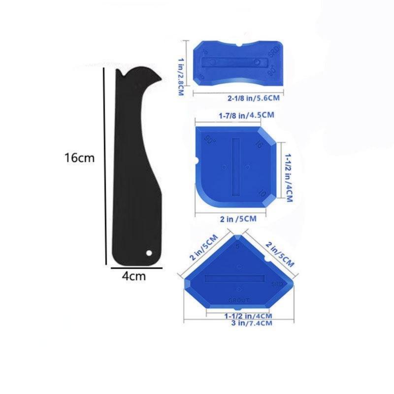 12Pcs Grout Scrapers Tool Set Multipurpose Plastic Scrapers Caulking Tool For Tile Glass Surfaces Cleaning