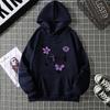 Flower Printing Women Hoody Harajuku Loose Sweatshirt Fleece Warm Comfortable Hoodies Vintage Autumn Crewneck Woman Top CYXX282