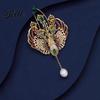 Decorative Brooch Women Sparkling Rhinestones Faux Pearl Phoenix Shape Lapel