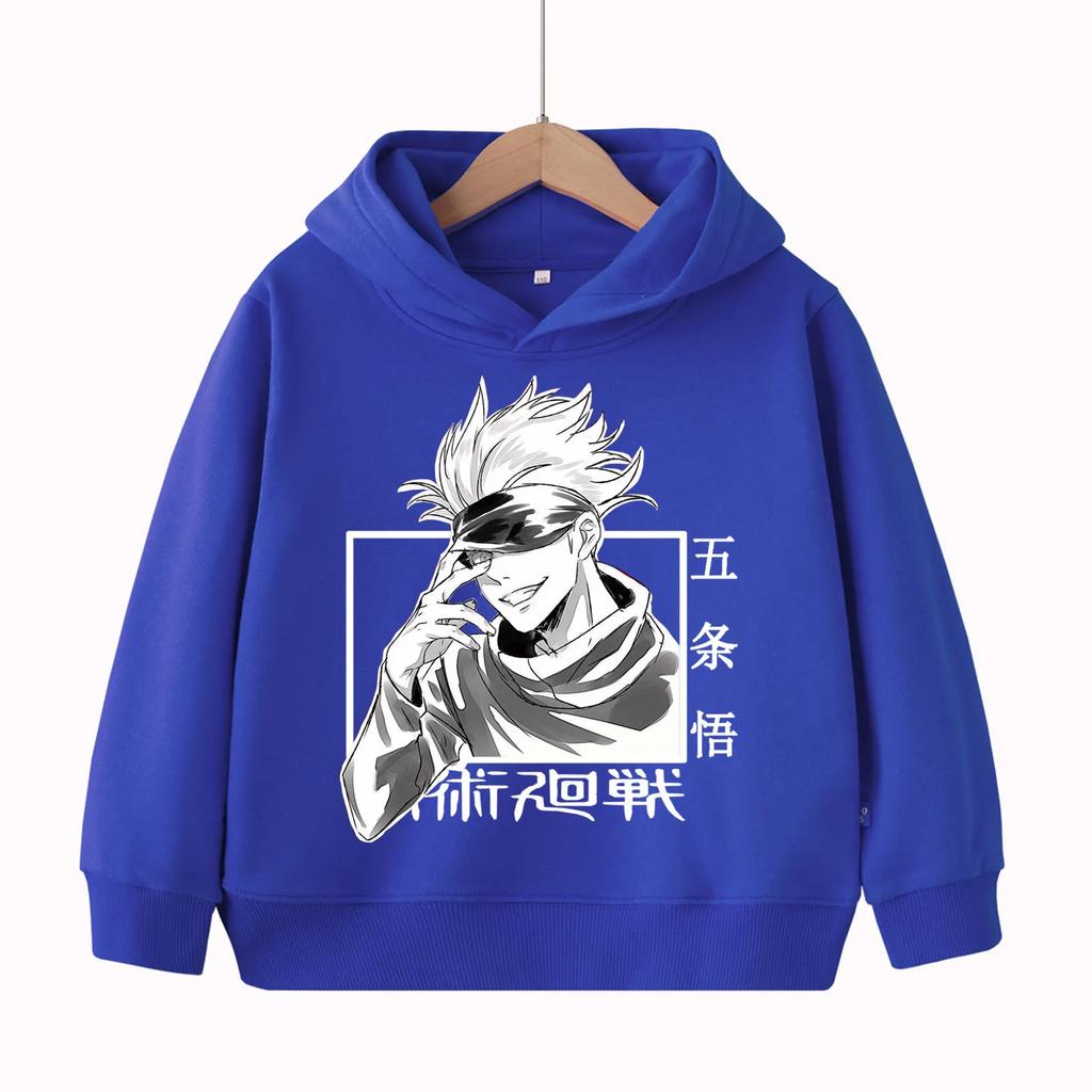 Jujutsu Kaisen Gojo Satoru Anime Children's-Hoodie Harajuku Hip Hop Pullover Tops Sweatshirt