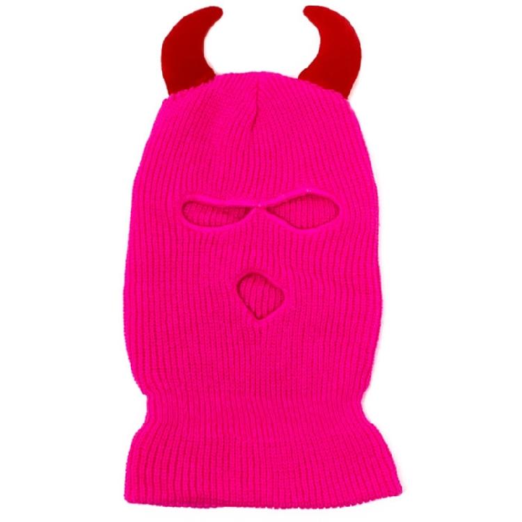 Devil Horn Halloween Caps Breathable Warm Balaclava Caps Adult Winter Cycling Hat Party Hat Soft Face Cover Caps