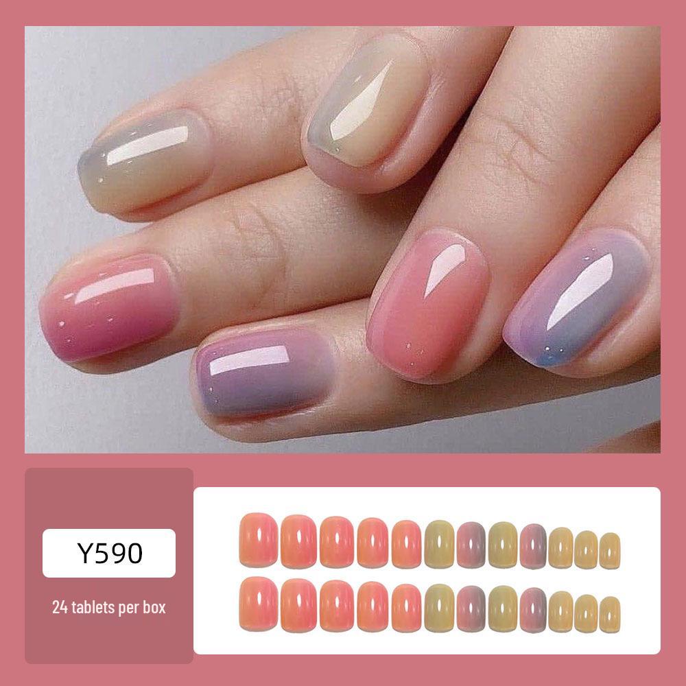 Multi-Color Gradient Detachable European Style Nail Art Tips - Wearable False Fingernails