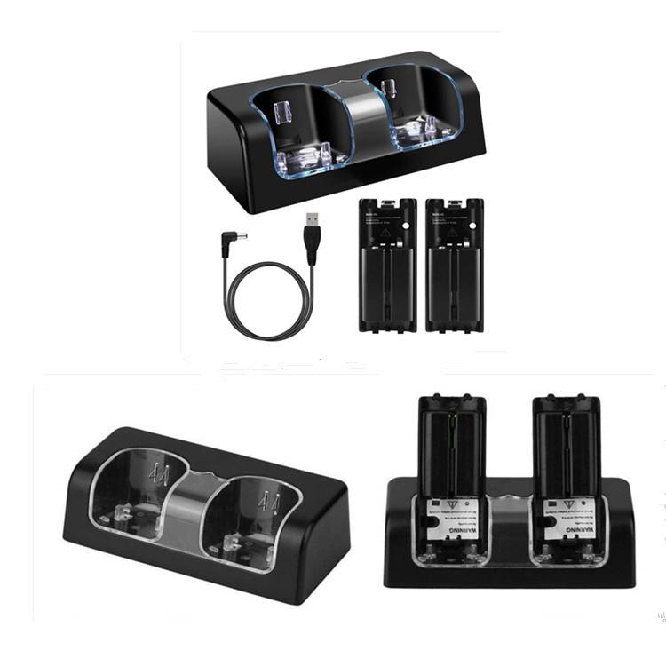 For Wii Remotion Controller 2/4Pcs Rechargeable Batteries & Charger Dock Station