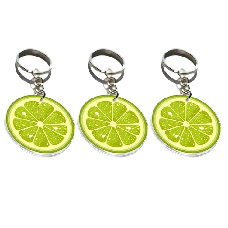 Delicata Decorazione Chiave in Acrilico Fette Ispirate alla Frutta Con Dettagliati Motivi Per Personalizzazione Ornamento per Borsa