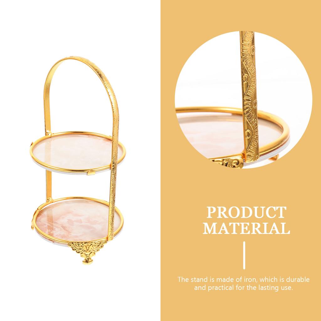 Cake Stand Dessert Gold Cupcake Display Shelf Coffee Station Decor Fruit Cakes Portable Tray Metal Multi-layer Pastry