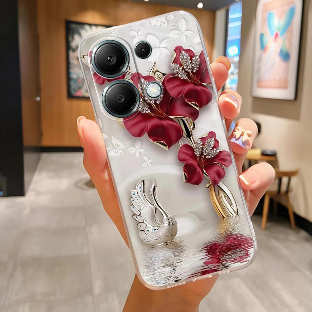 For Poco M6 Pro Phone Case Cute Panda Soft Silicone Shell For Xiaomi Poco M6Pro 4G 5G Protection Fashion Back Cover Coque Fundas