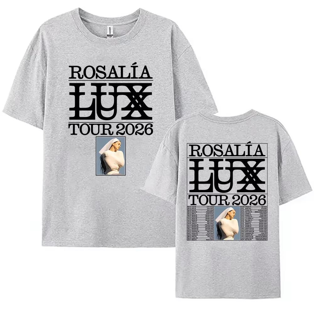 Singer Rosala Rosalia 100cotton Unisexs shirt 2026 LUX Tour Graphics short sleeve oversized Womens Short Sleeved Cheap Tshirt