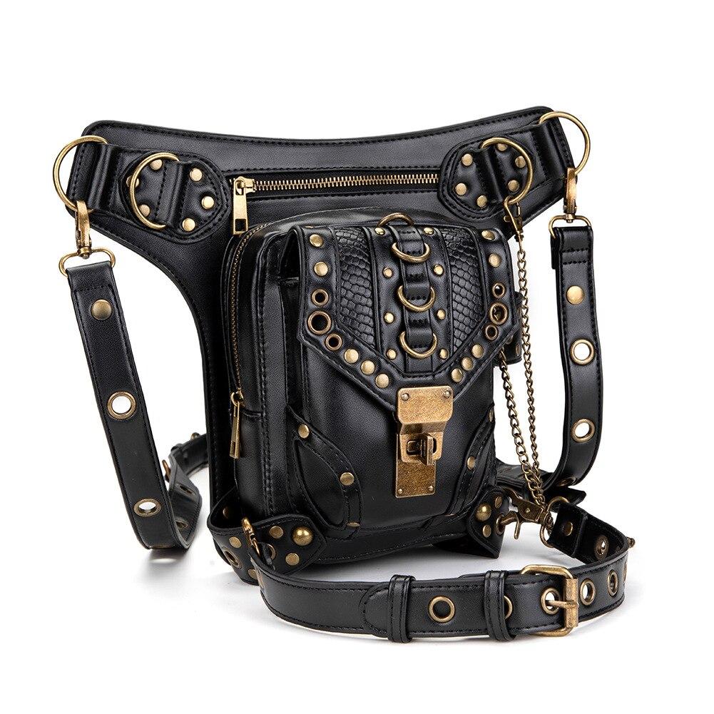 Johnature Dámská dámská taška do pasu Retro Locomotive Steampunk Style Vysoce kvalitní Pu Leather Multifunkční malé tašky přes rameno