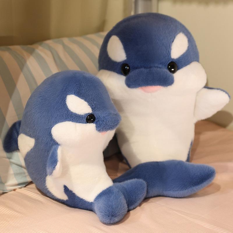 Ocean Animal Whale Doll Cute Aquarium Black Killer Whale Blue Whale Toy Doll Throw Pillow For Children