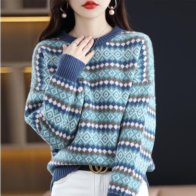 

Autumn and winter fried street sweater women s fashion plaid lazy style chic sweet milk wear coat top one size fits all