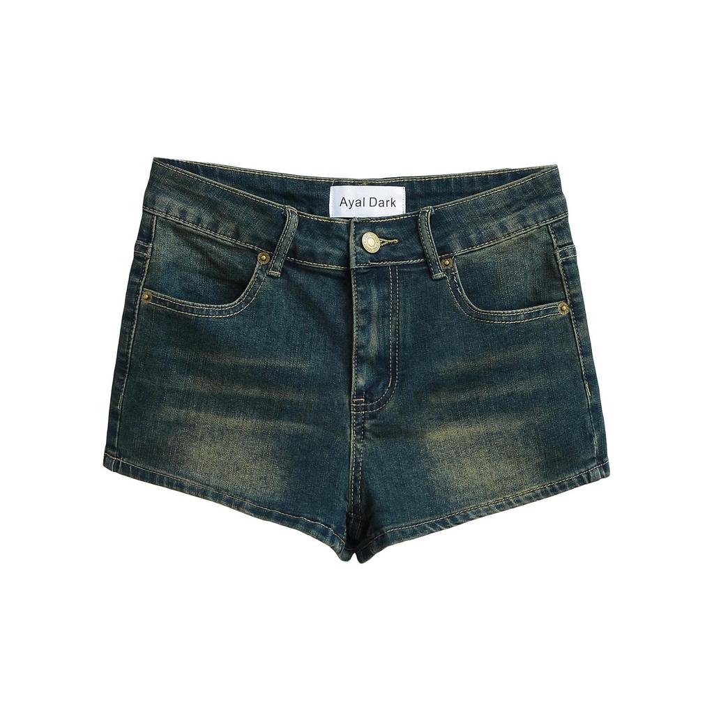 Women's High-Waisted Elastic A-Line American Retro Denim Shorts - Spring & Autumn