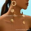 Fashion Irregular Geometric Hammer Round Fringed Earrings Personality Creative Retro Fringed Women's Earrings
