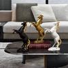 Standing Horse Statue Resin Horse Sculpture Horse Art Figurine Animal Ornament for Home Office Tabletop Bookshelf Wine Cabinet