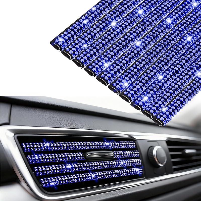 NBTEPEM Bling Car Air Conditioner Decoration Strip for Vent Outlet, 10 PCS Universal Rhinestone Car Vent Outlet Trim Decorations, Bling Interior