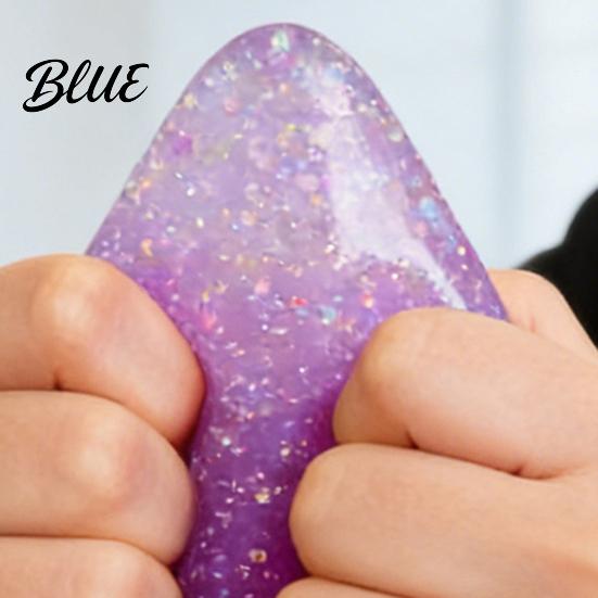 Relaxation Hand Exerciser Glitter Waterdrop Stress Relief Toy Anxiety Reduction Water Drop Shape Elastic Squeeze Sensory with Sequins Inside Portable