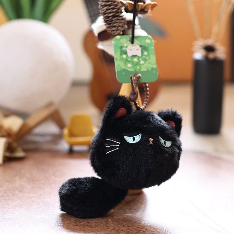 Animal Plush Cat Doll With Pp Cotton Filling For Bag Decoration And Gift