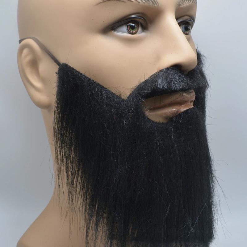 New 2026 Men Fake Beard Mustache Set Realistic Santa Claus Facial Hair Halloween Cosplay Party Costume Accessories