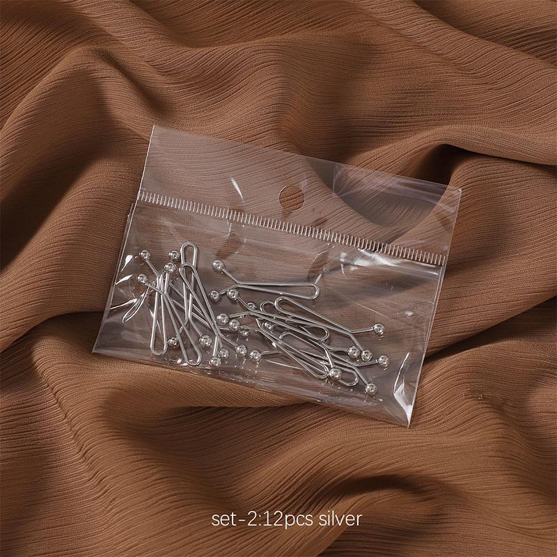 12Pcs/bag Muslim Hijab Pins Fashion Women Scarf Findings Safety Brooch Jewelry Islamic Multicolor Headscarf Buckle Accessories