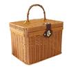 Handwoven Storage Basket with Lid Treasure Box Empty Gift Basket Display Suitcase for Party