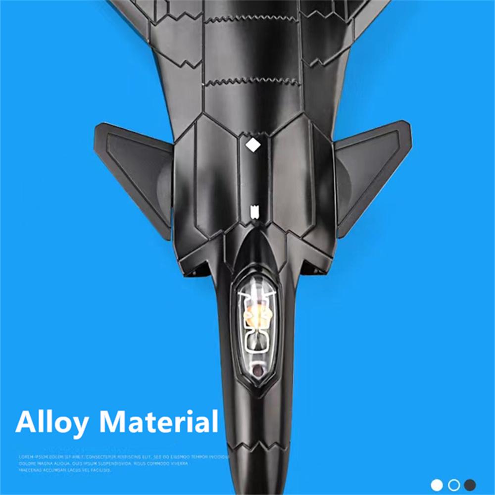 1/100 Scale J-20 Alloy Stealth Fighter Aircraft Airplane Model Simulation Metal Fighter Battle Plane Model Sound Light Kids Gift