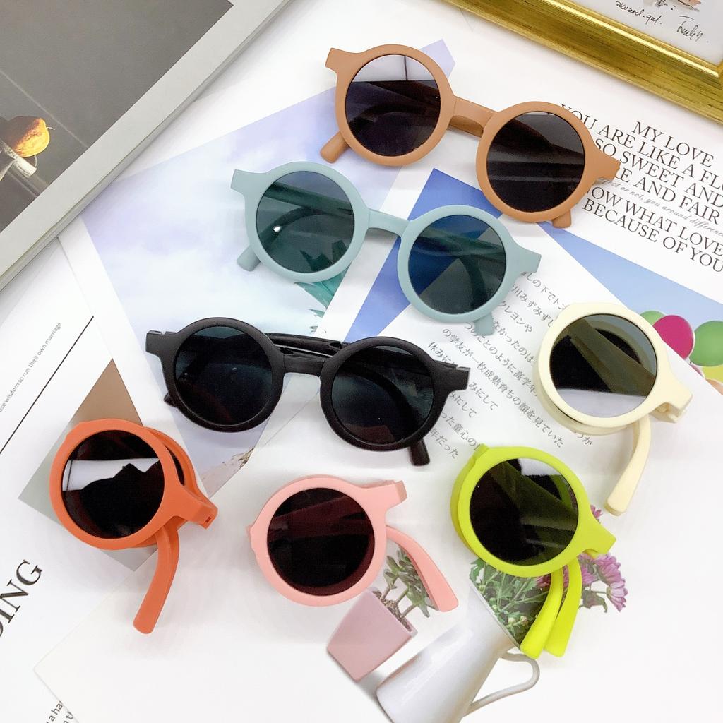 Children'S Folding Sunglasses Personalized Fashion Children'S Sunglasses Travel Uv Protection Convenient Baby Glasses Tide