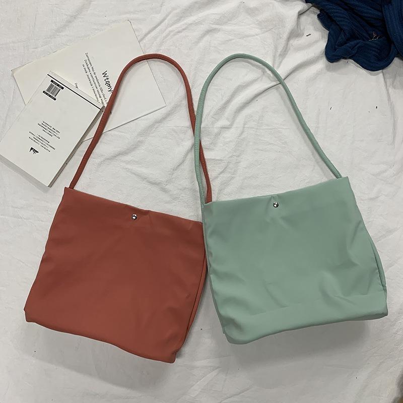 Candy Color Simple Solid Color Canvas Bag Female Single Shoulder
