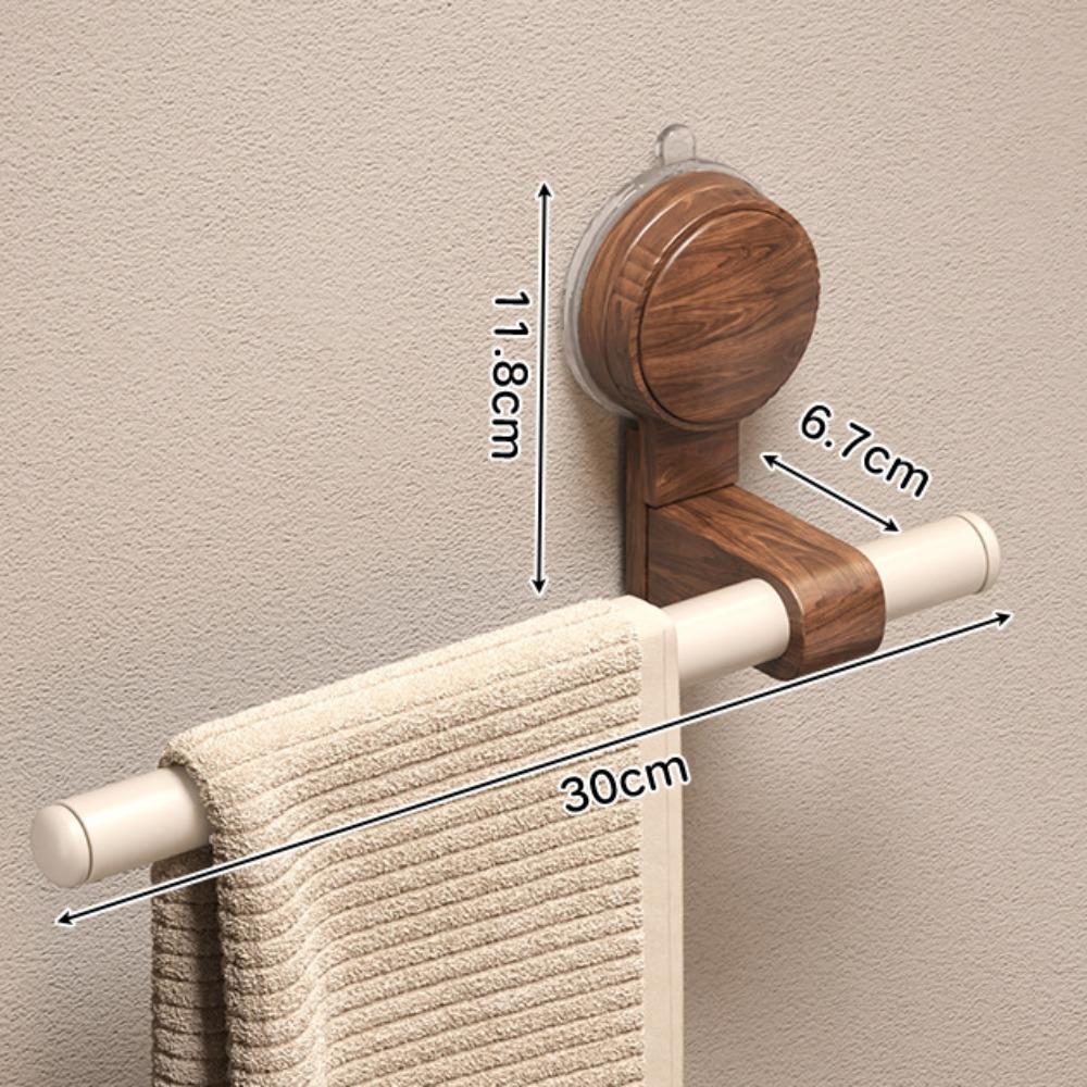 Walnut Wood Walnut Wooden Towel Bar Space Aluminum No Hole Towel Bar  Bath towel Style B