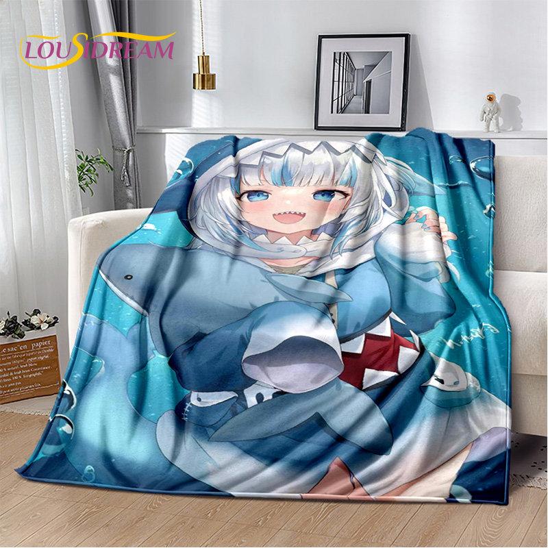 Gawr Gura Hololive Cute Anime Soft Plush Blanket,Flannel Blanket Throw Blanket for Living Room Bedroom Bed Sofa Picnic Cover Kid