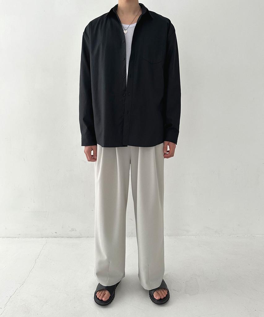 UMM Standard Fit Plain Hellsford Shirt_Black