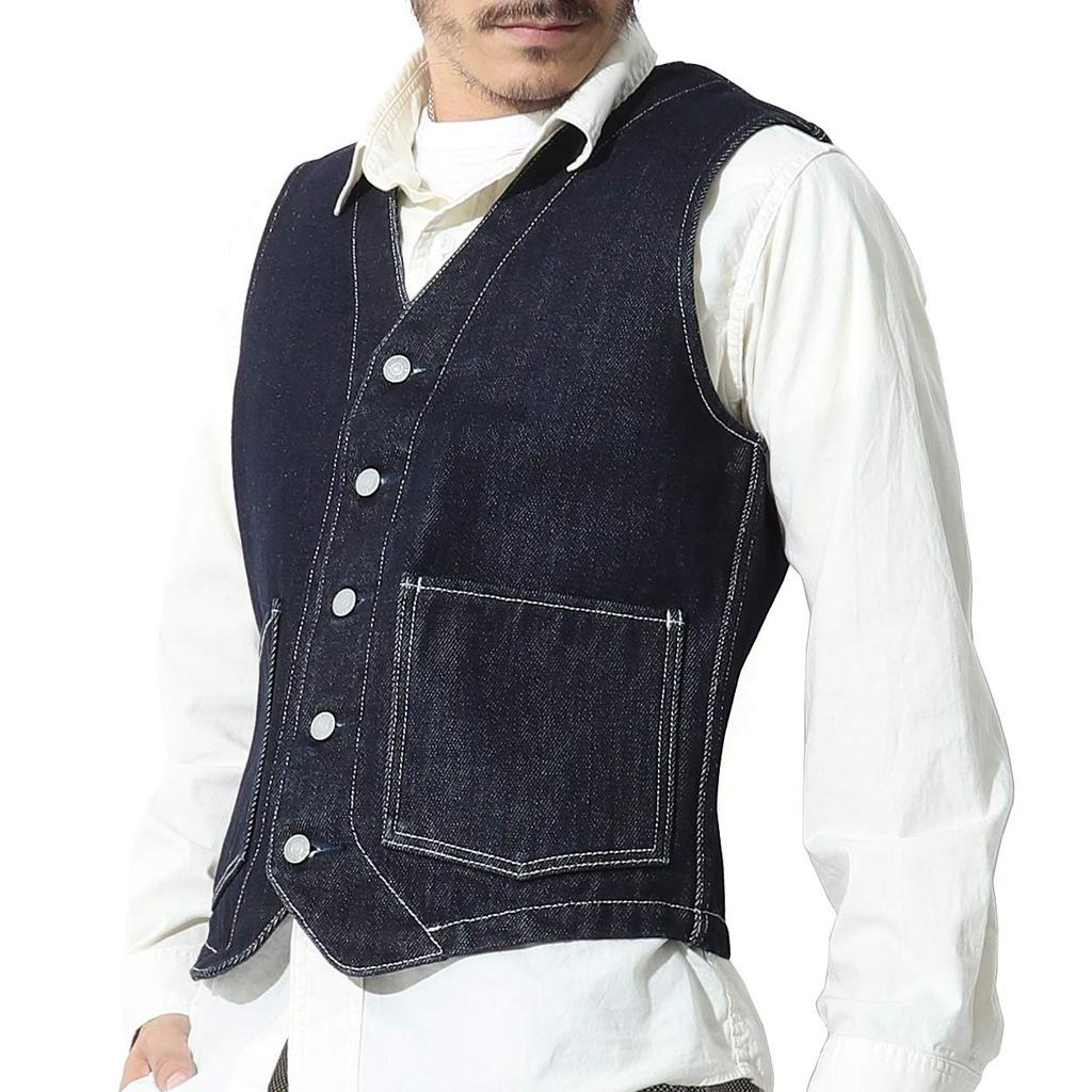 Kojima Jeans 21oz Work Heavy XXL Vest, Ounce, Indigo,