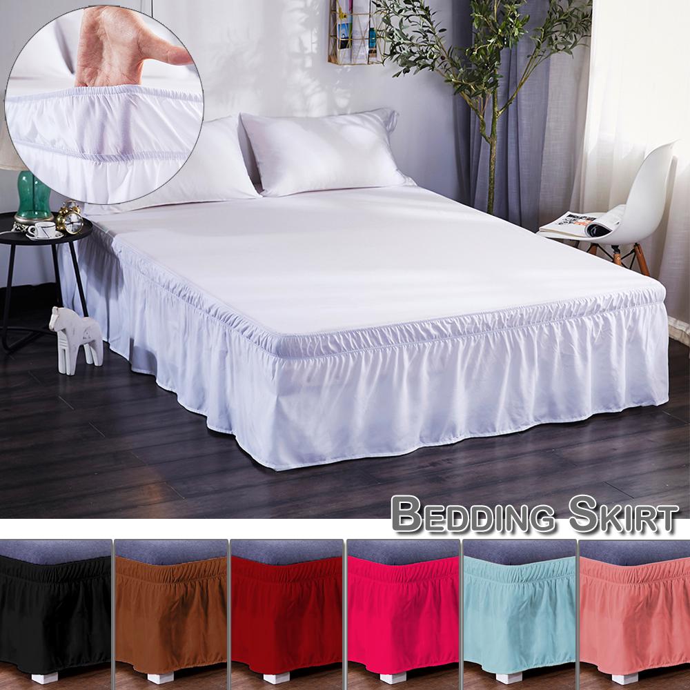 Buy Elastic Bed Skirt Dust Ruffle Easy Fit Wrap Around Bedding Cover