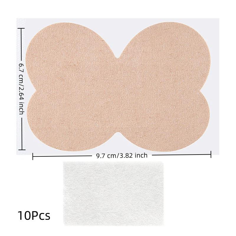 10Pcs Armpit Sweat Pads Non-Woven Cotton Wick Disposable Underarm Sweat-Absorbing Stickers Breathable Invisible Sweatproof Patch