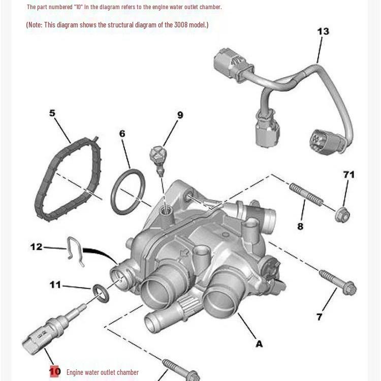 Thermostat Assembly for Peugeot 3008, 4008, 508, Citroen C4L, C5 1.6T