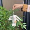Longeared Bunny Delightful Plush Toy In Pink White And Brown For Keychain Stylish