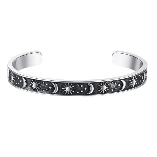 

Браслет унисекс Bravery Bangle Sun Moon Star Emboss Fearless English Decoration Enhance