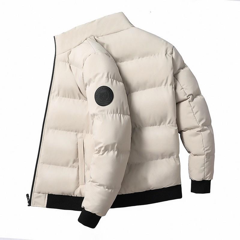 Brand Men's Winter Cotton Jacket, Autumn/Winter Warm Velvet Slim Fit, Versatile Fashion Casual with Stand Collar.