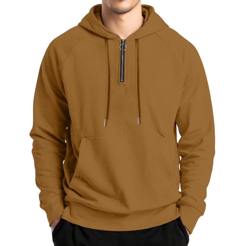 Men's Fleece Hoodie Casual Long Sleeve 1/4 Zipper Pullover Sweatshirts