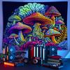 VIKAMA Mushroom Tapestry Neon Color Mushroom Retro Toy Living Room Music Corner Psychedelic Style Room Decoration