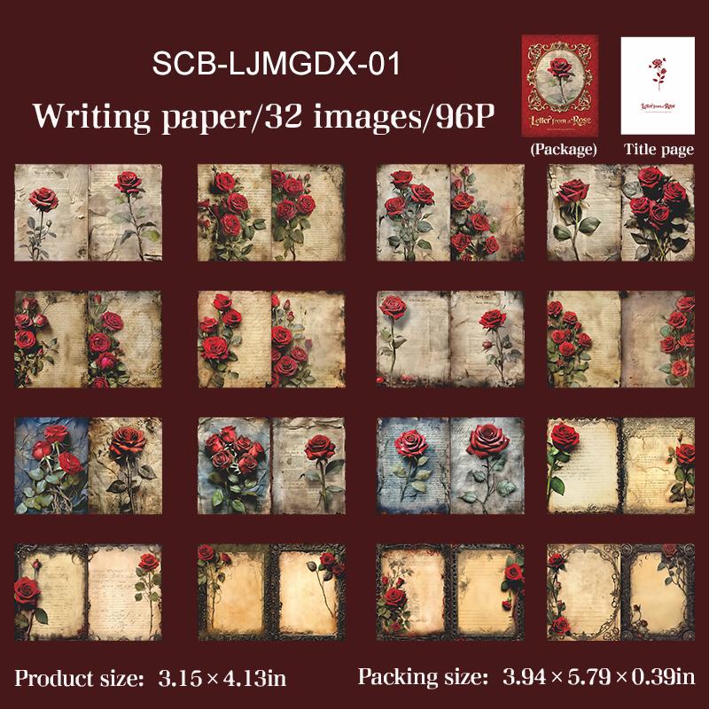 

JIANWU Letter From Rose Series Vintage Flower Landscape Collage Scrapbooking Material Paper Creative DIY Junk Journal Stationery