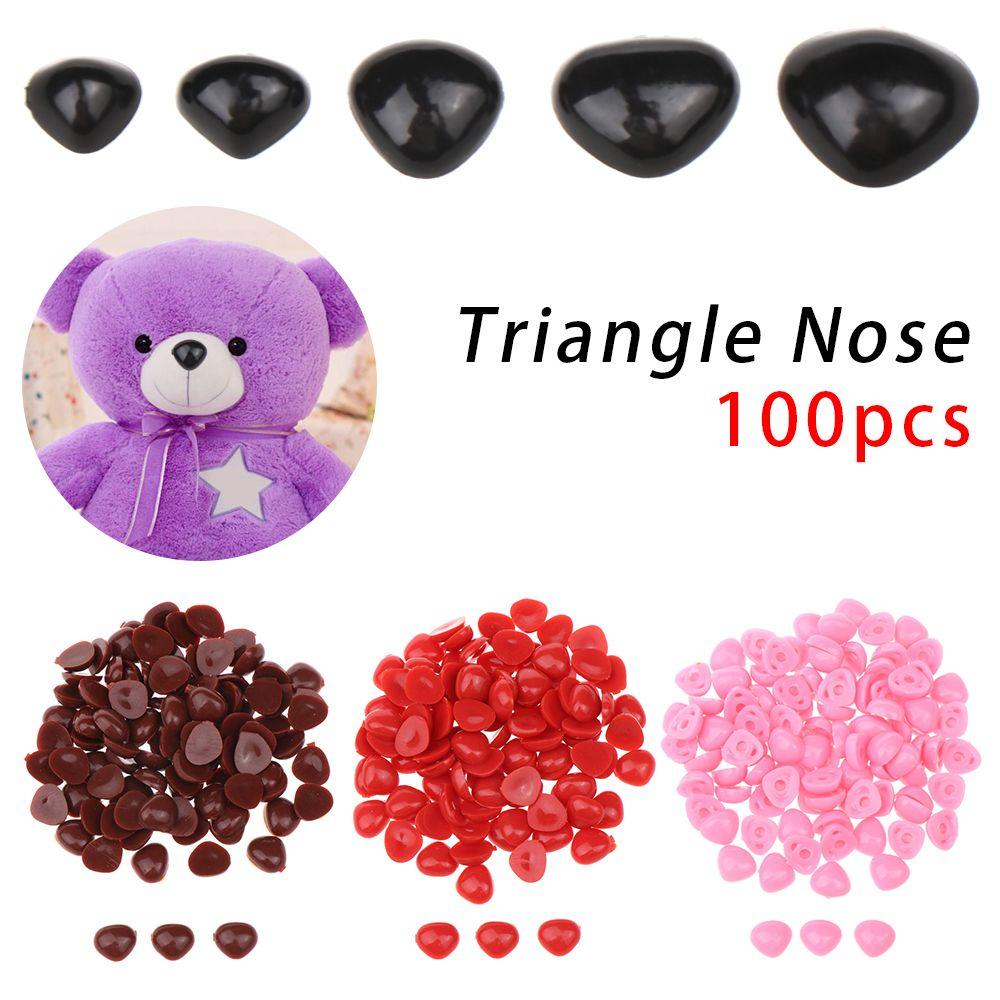 100pcs Plastic  Bear Buttons Dolls Accessories  Noses Safety Parts Triangle Nose Dolls Accessories Plastic Bear Buttons