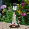 Mary In Prayer Statue Ornament with Solar Lights Gift Modern Decorative Landscape Lamp Resin